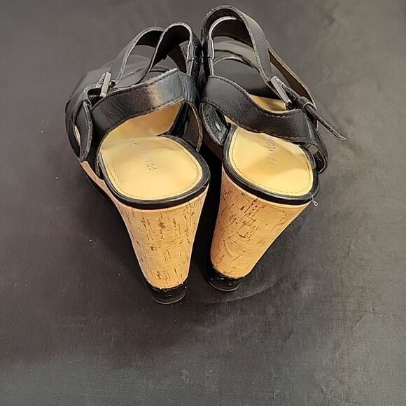 FRANCO SARTO WEDGE ADJUSTABLE BUCKLE ANKLE CRISSCROSS STRAP OPEN TOE SANDAL - Picture 7 of 14